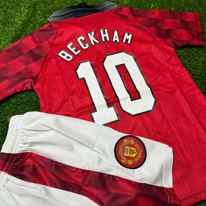 David Beckham Manchester United 1996/97 Home Kids Kit – Kit Jersey for Children – | KinderTrikot | Maillot Enfant

