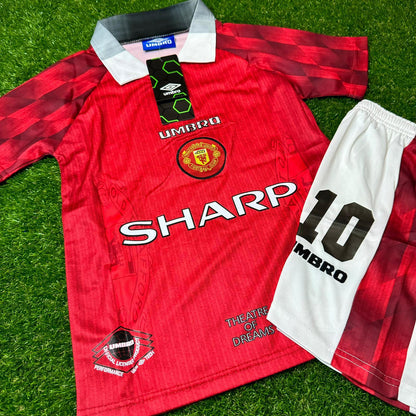 David Beckham Manchester United 1996/97 Home Kids Kit – Kit Jersey for Children – | KinderTrikot | Maillot Enfant Soccer Shirt