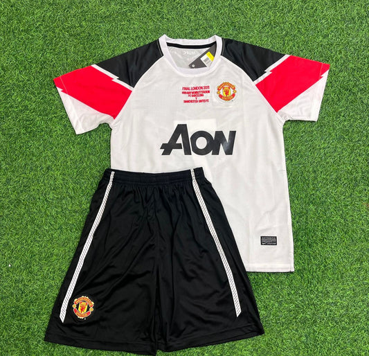 Manchester United 2011 Champions League Final Kids Retro Football Jersey Kit