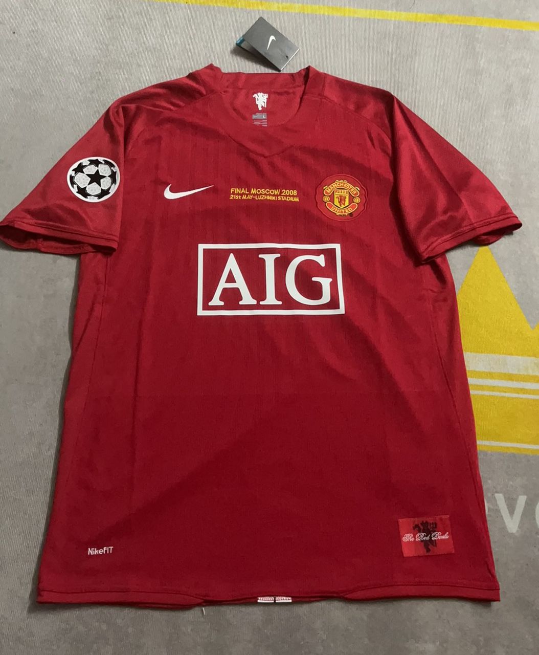 Cristiano Ronaldo CR7 Manchester United Champions League Final Moscow 2008 Retro Red Football Shirt