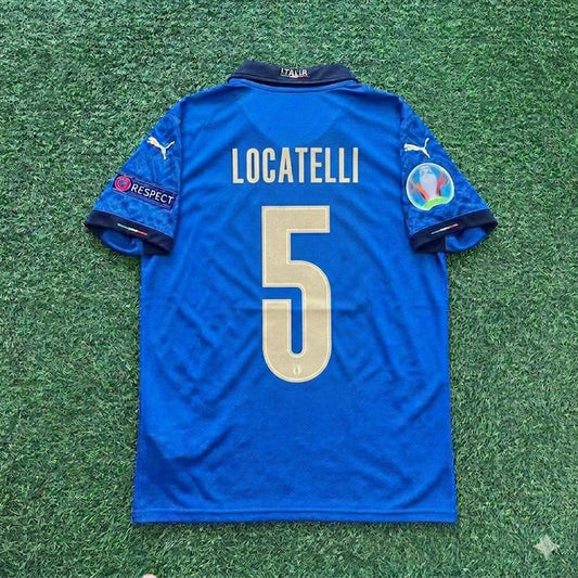 Manuel Locatelli #5 Italy EURO 2020 Final Retro Soccer Jersey – | Trikot | Maillot Soccer Shirt