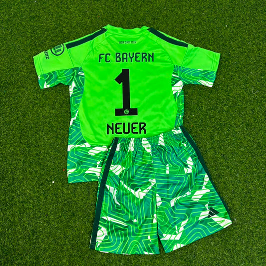 Manuel Neuer Bayern Munich Green Goalkeeper Football Jersey Kit