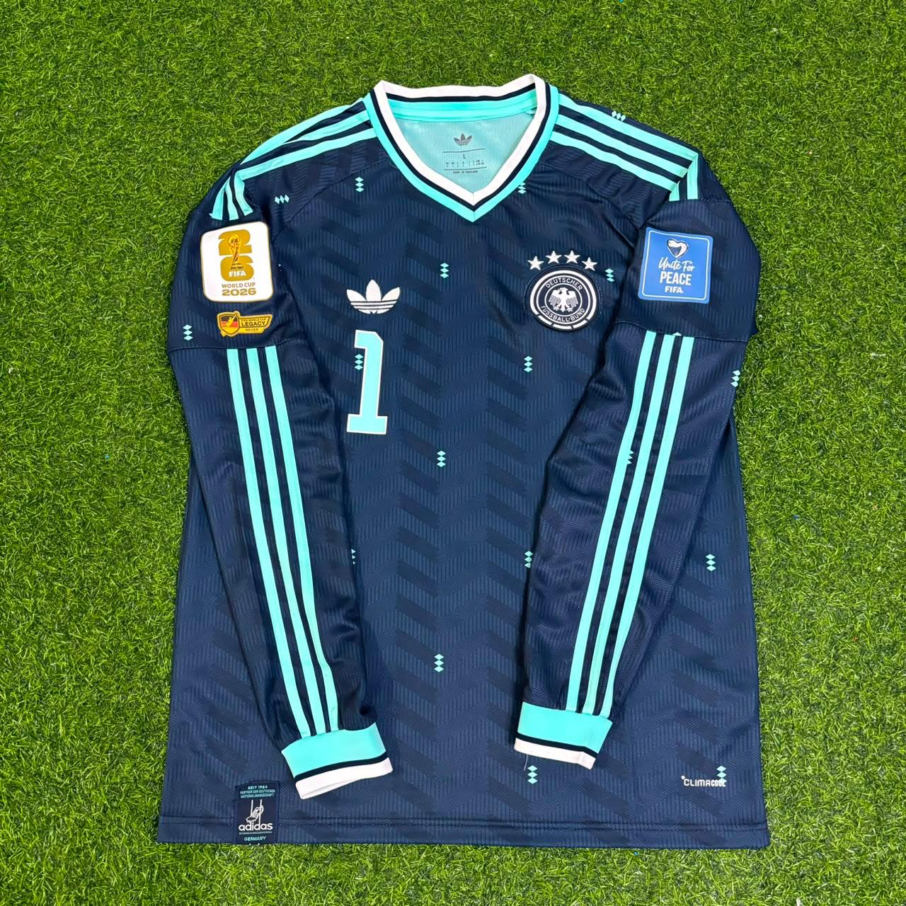Manuel Neuer Germany 2026 World Cup Goalkeeper Special Legacy Patch Long Sleeve Football Jersey