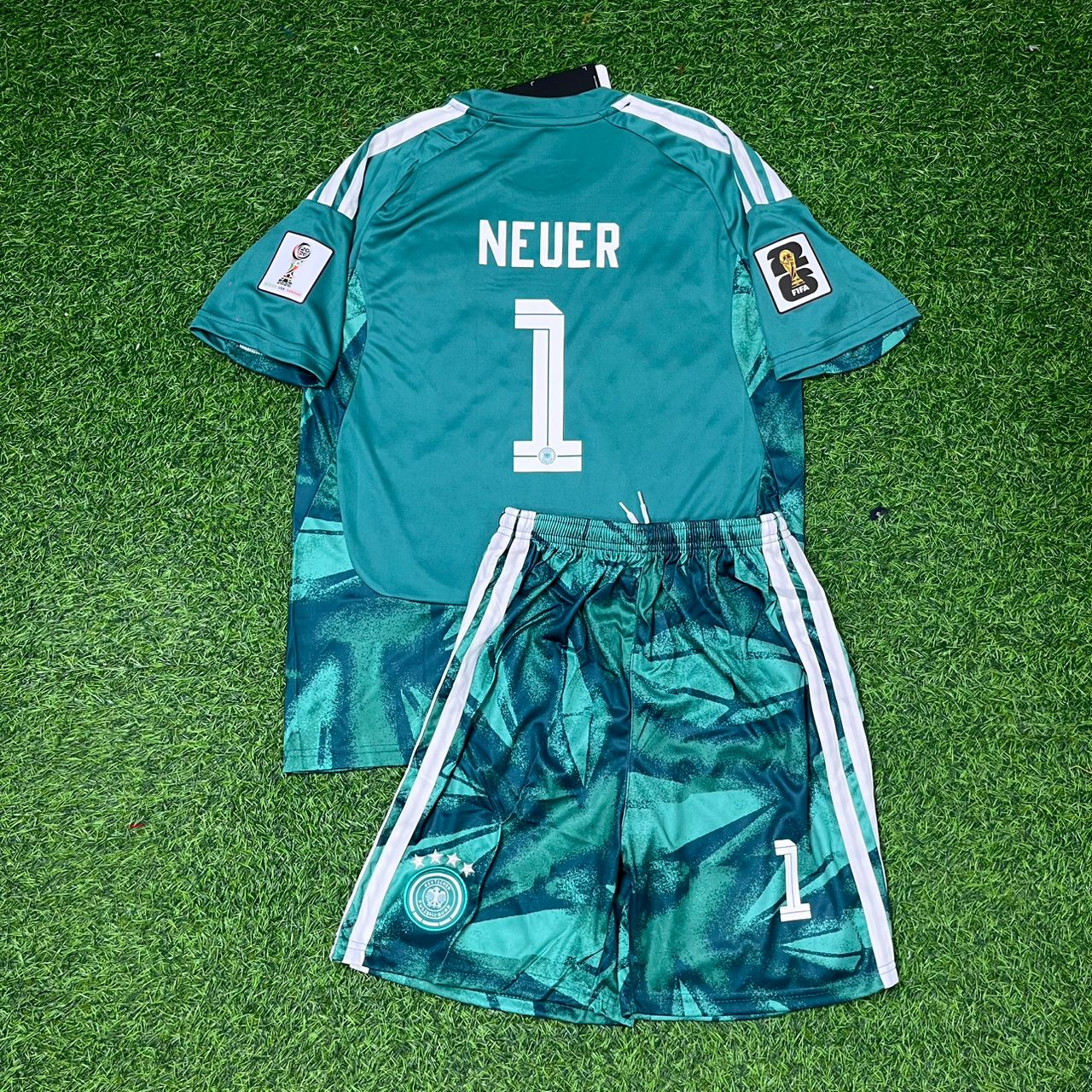 Manuel Neuer Germany 2026 World Cup Kids Goalkeeper Green Football Jersey