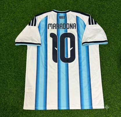 Diego Armando Maradona Argentina Retro Home White Football Jersey Trikot Maillot