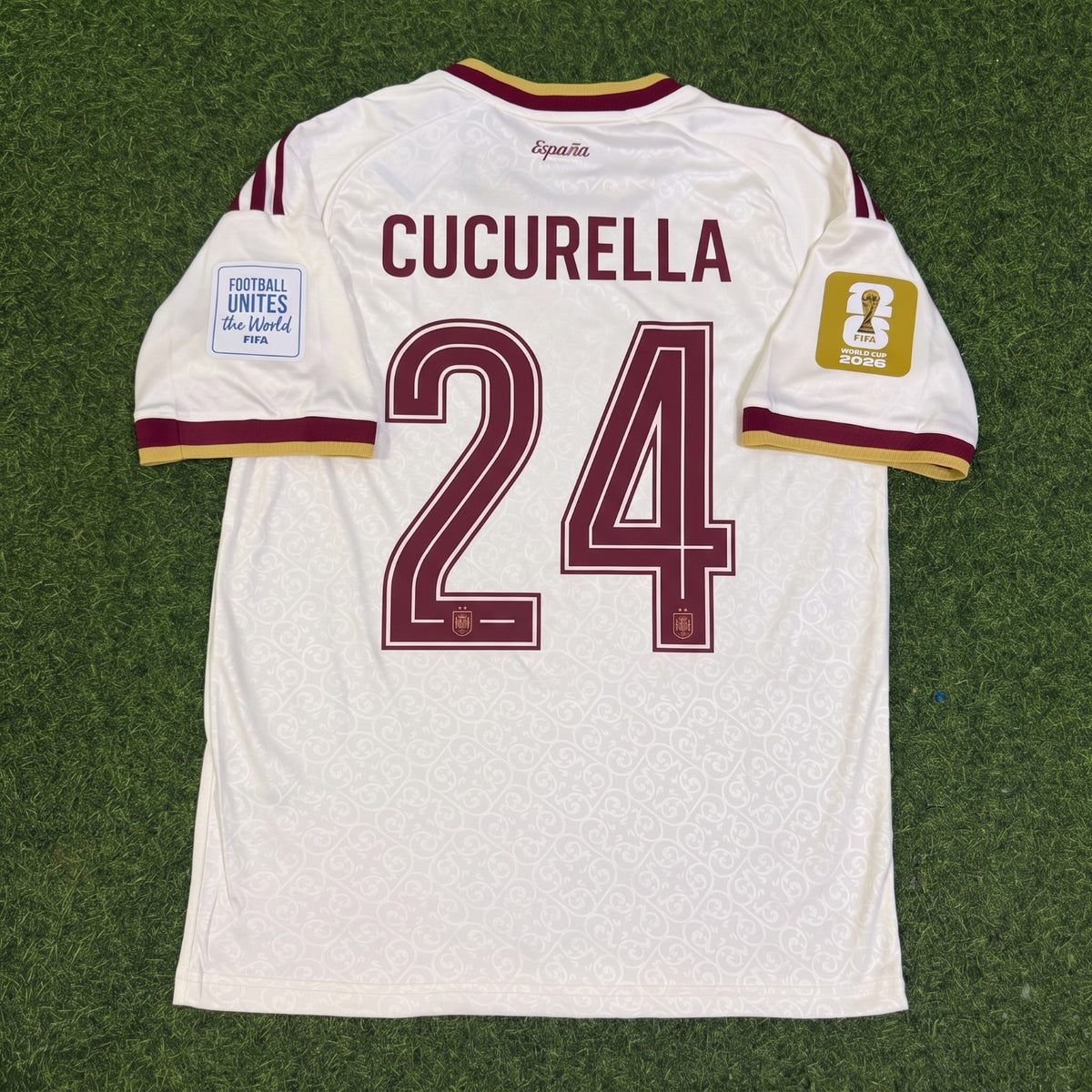 Marc Cucurella #24 Spain Two Star 2026 World Cup Champions Away Jersey Trikot Maillot