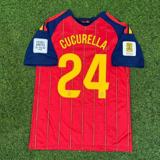 Marc Cucurella #24 Spain Two Star 2026 World Cup Champions Home Jersey Trikot Maillot