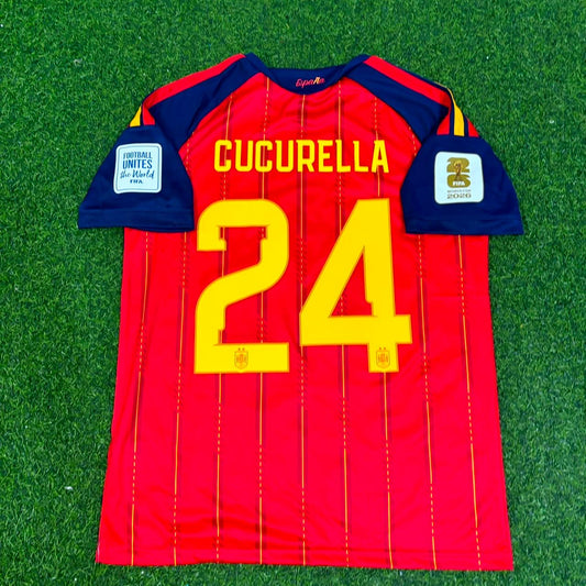 Maillot de football domicile Marc Cucurella #24 Espagne Coupe du Monde 2026