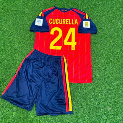 Marc Cucurella #24 Spain 2026 World Cup Kids Football Jersey