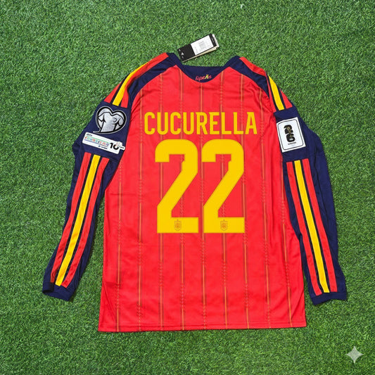 Marc Cucurella Spain 2026 World Cup Home Long Sleeve Jersey Trikot Maillot