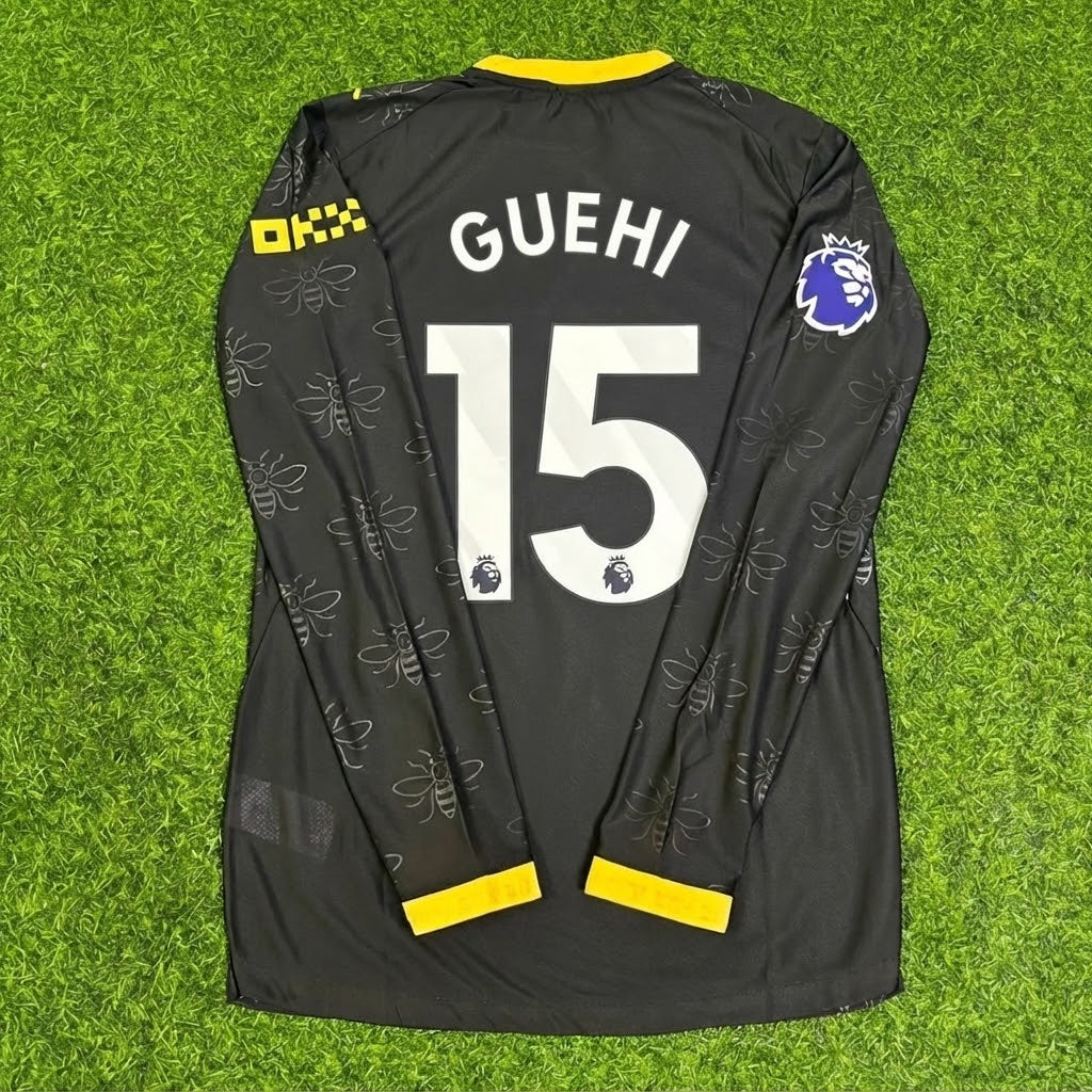 Marc Guehi #15 Manchester City 2026/2027 New Season Away Black Long Sleeve Jersey Trikot Maillot Soccer Shirt