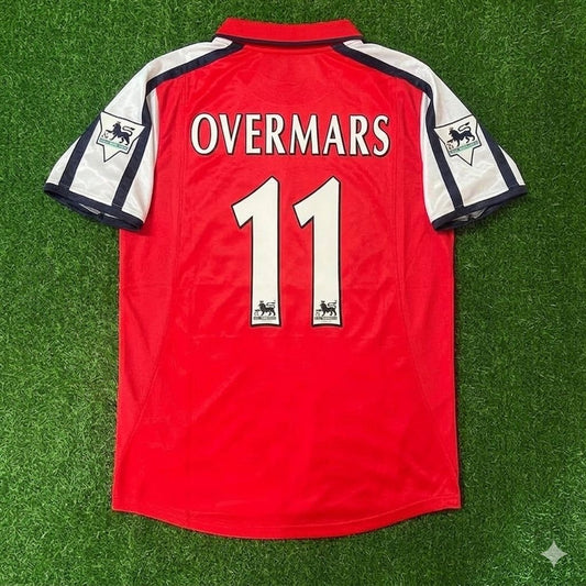 Marc Overmars #11 Arsenal 1999-2002 Red White Retro Jersey Trikot Maglia Camiseta Soccer Shirt