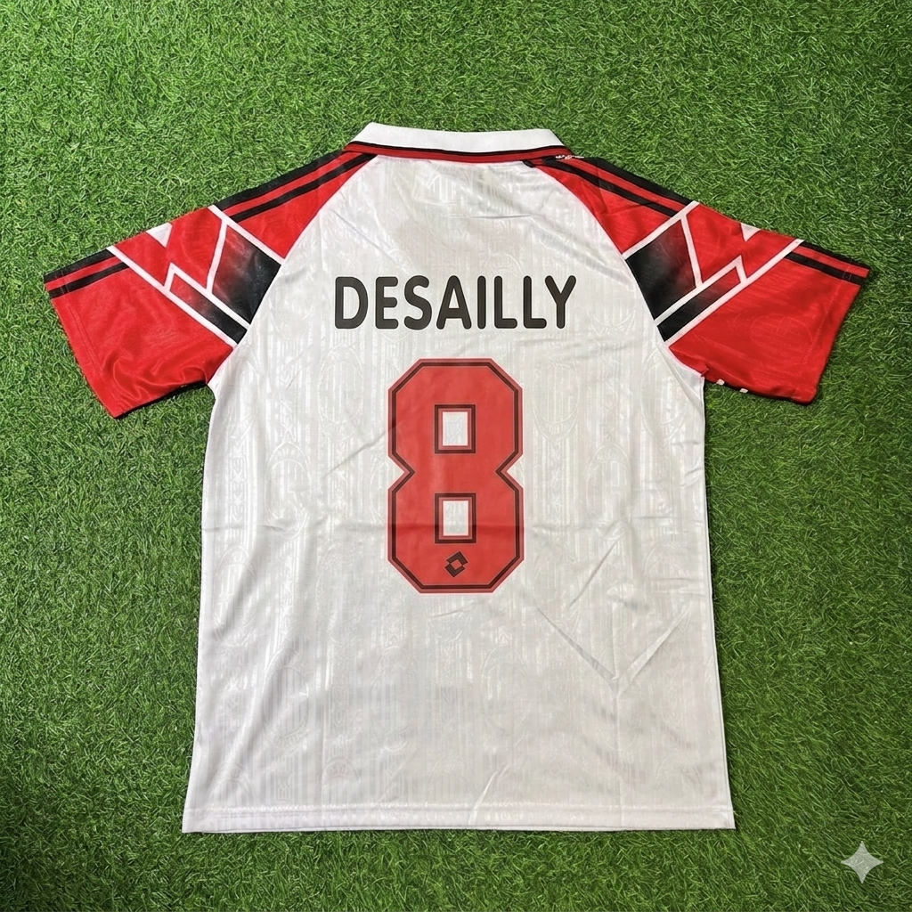 Marcel Desailly #8 AC Milan 1997 Away Retro Football Jersey