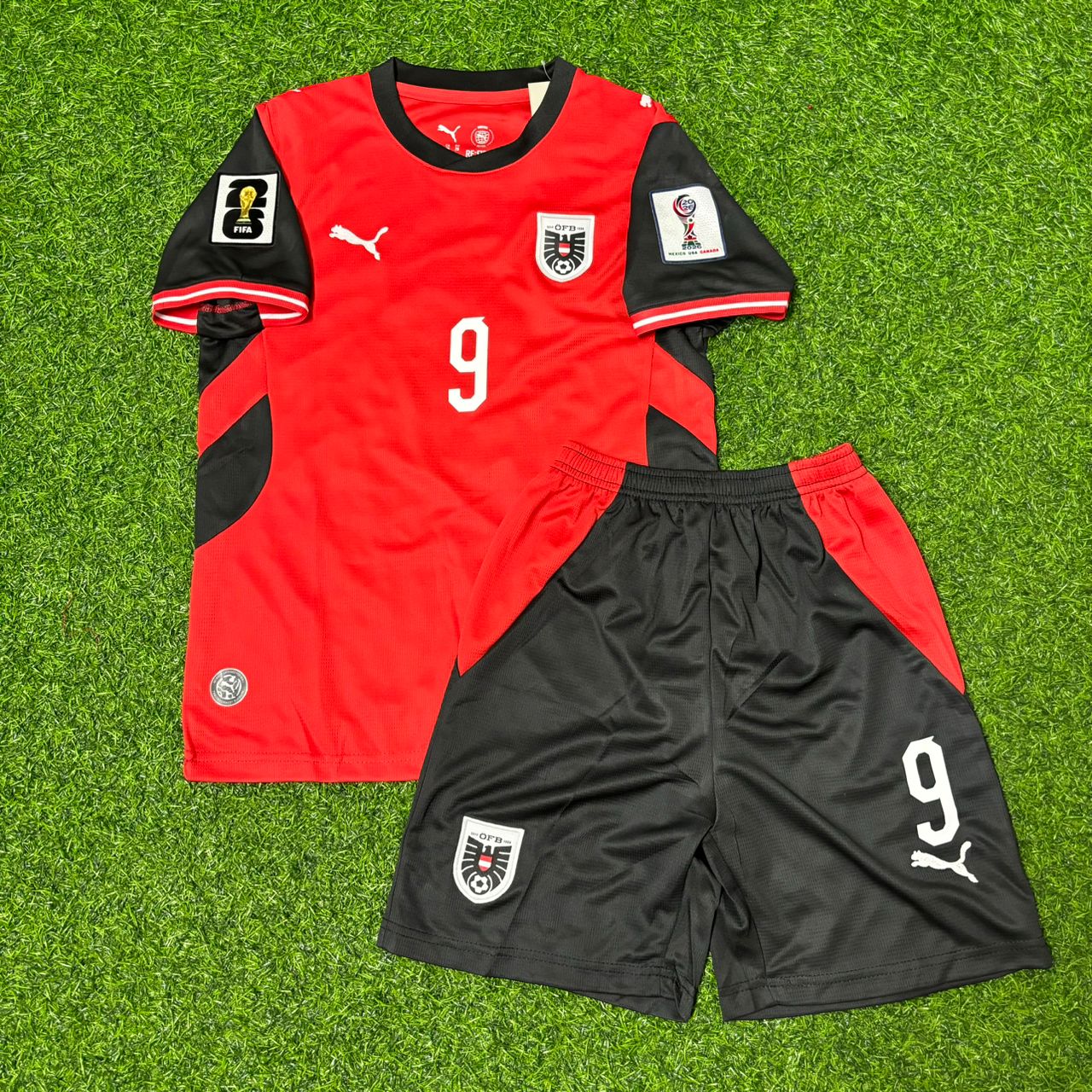 Marcel Sabitzer #9 Austria 2026 World Cup Kids New Season Football Jersey