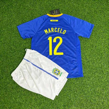Marcelo Brazil 2010 World Cup Kids Retro Blue Football Jersey