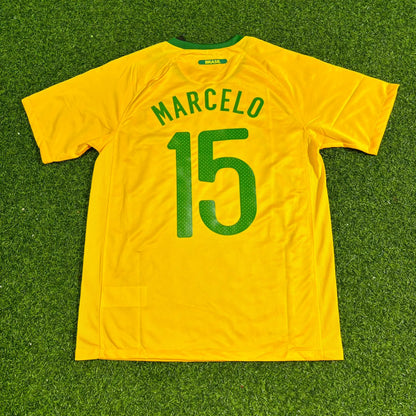 Marcelo Brazil 2010 World Cup Retro Yellow Jersey Trikot
