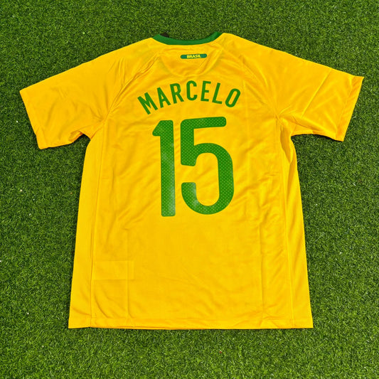Marcelo Brazil 2010 World Cup Retro Yellow Jersey Trikot