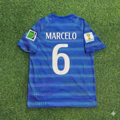 Marcelo 6- 2014 World Cup Retro Blue Jersey Trikot