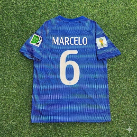 Marcelo 6- 2014 World Cup Retro Blue Jersey Trikot