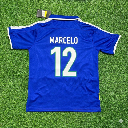 Marcelo Brazil Blue Retro Football Jersey