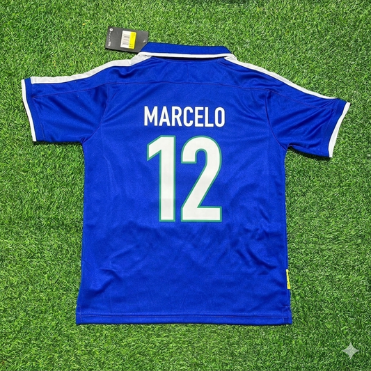 Marcelo Brazil Blue Retro Football Jersey