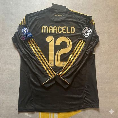 Marcelo 12-Real  Madrid 2011-2012  Champions League Long Sleeve Jersey Soccer Shirt