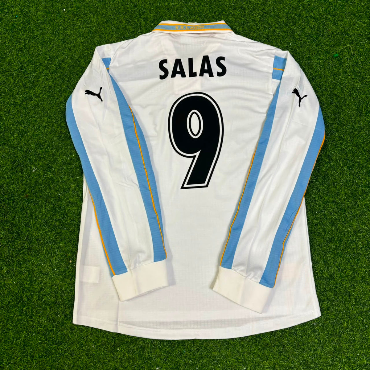Marcelo Salas Lazio 1999 2000 White Long Sleeve Retro Football Jersey Kit