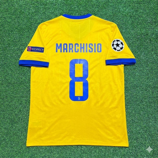 Claudio Marchisio Juventus 2017-2018 Yellow Retro Football Jersey