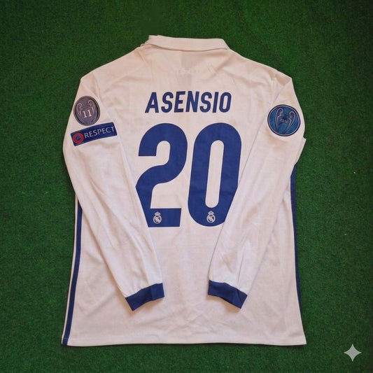 Marco Asensio 20- Madrid 2018 Retro Long Sleeve Jersey Trikot Maillot Soccer Shirt