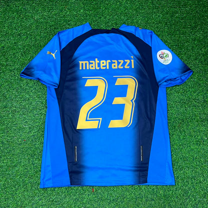 Marco Materazzi 23 - Italy 2006 World Cup Final Retro Jersey Maillot Trikot Maglia Soccer Shirt