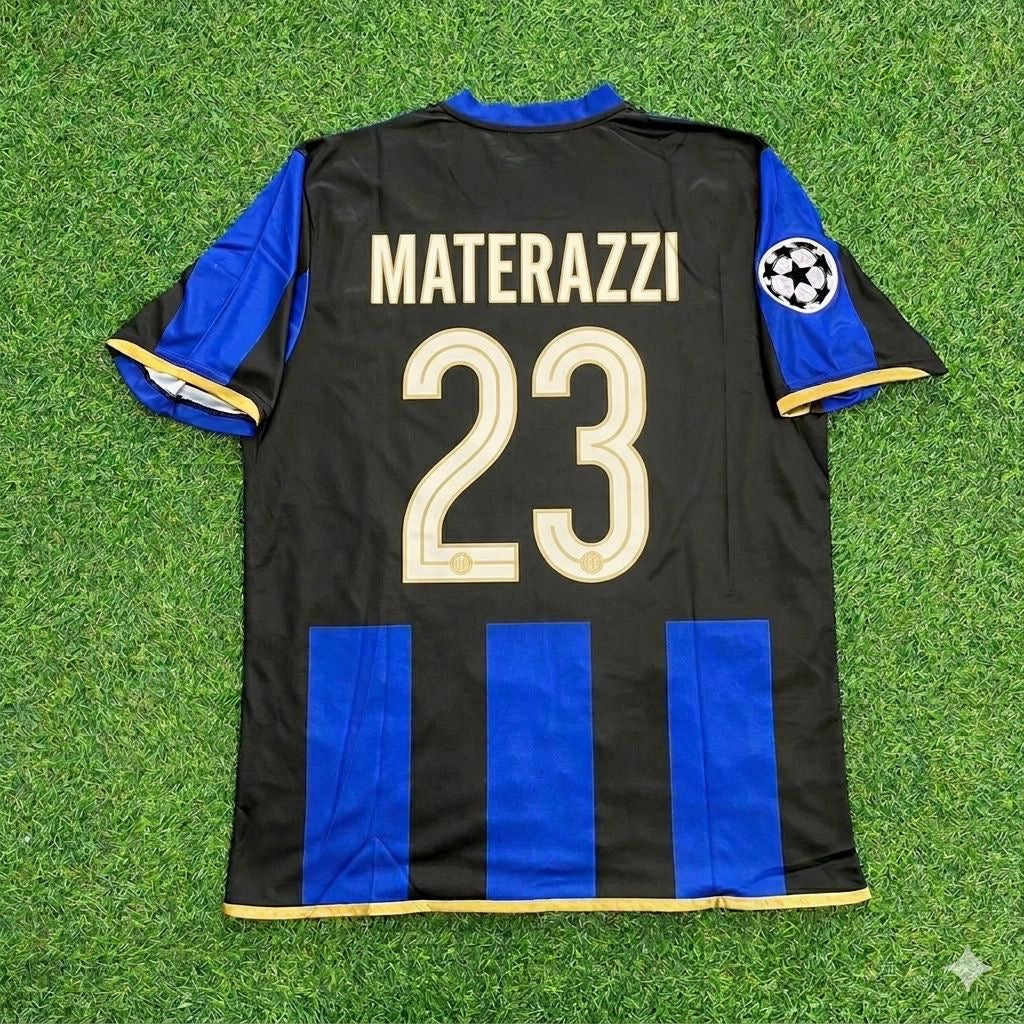 Marco Materazzi #23 Inter Milan 2008-09 Retro Football Jersey Kit