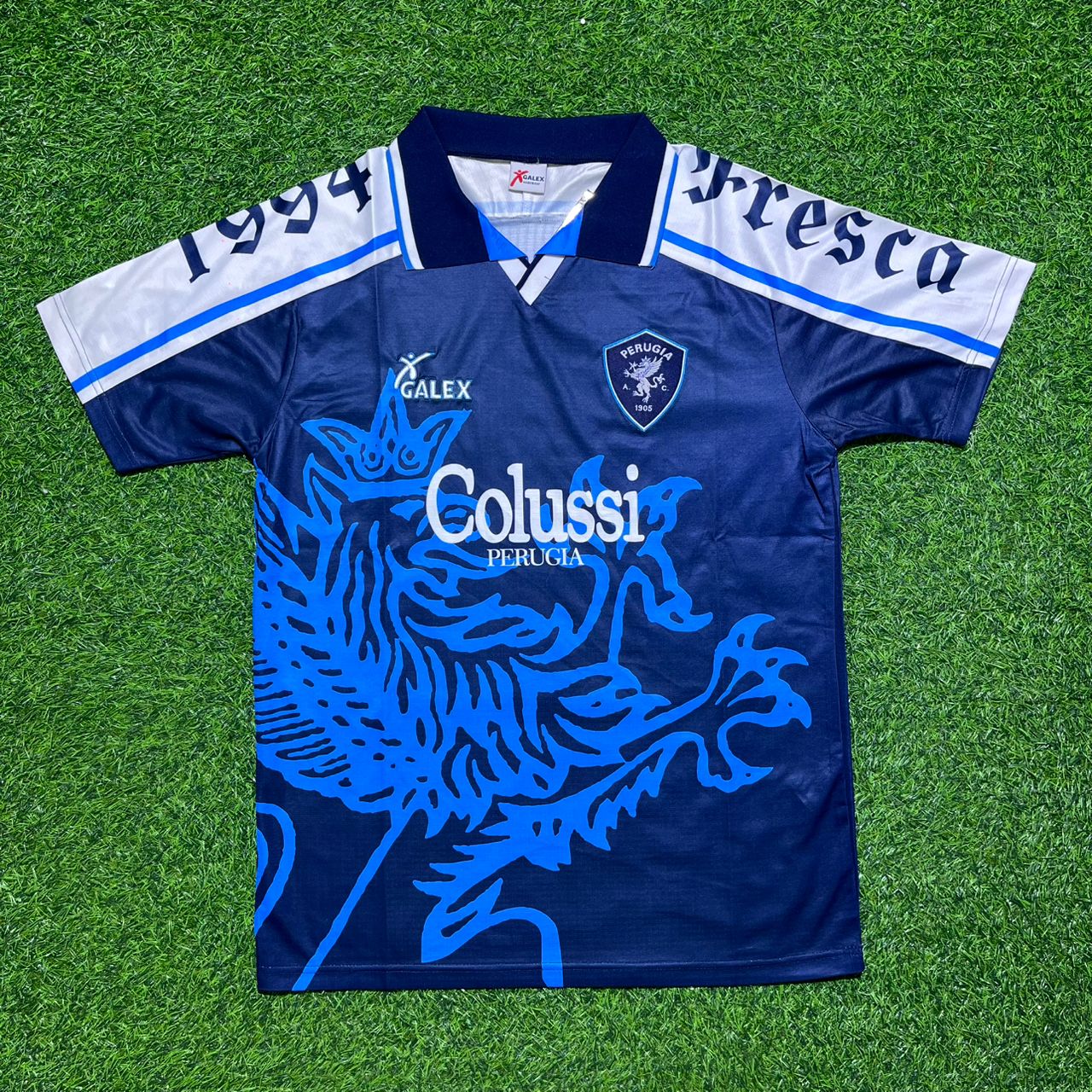 Cristiano Lucarelli Perugia 1994-1995 Retro Blue Football Jersey