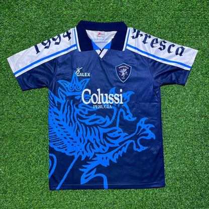 Cristiano Lucarelli Perugia 1994-1995 Retro Blue Football Jersey