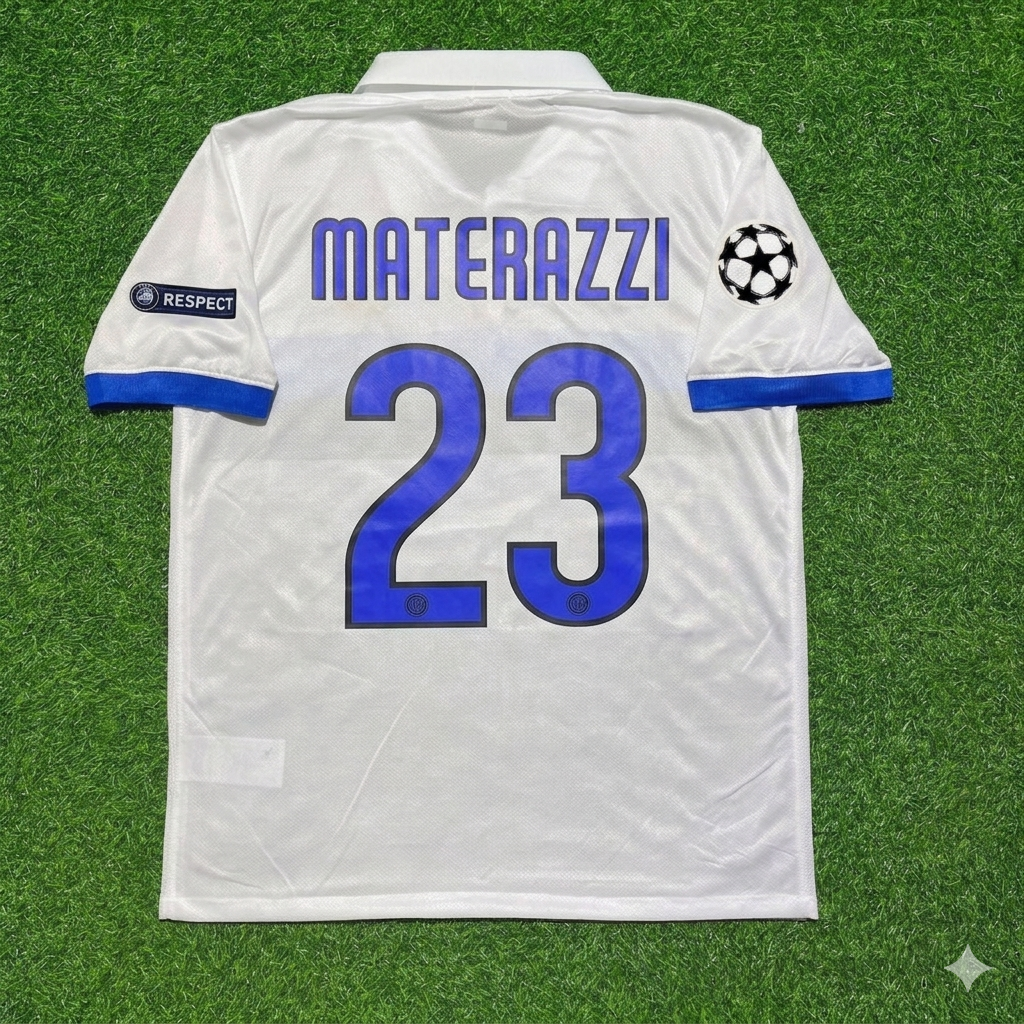 Marco Materazzi Inter 2009/2010 White Retro Football Jersey