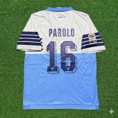 Marco Parolo #16 Lazio White Blue Retro Home Football Jersey