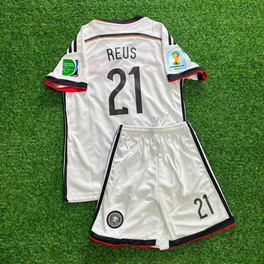 Marco Reus Germany 2014 White Retro Kids Football Jersey Kit