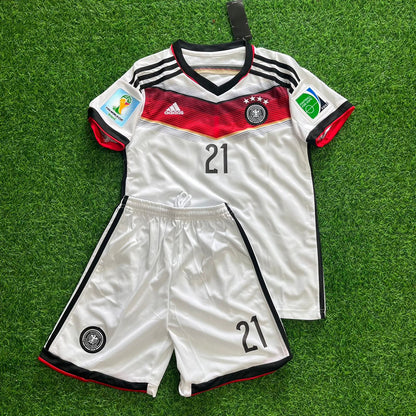Marco Reus Germany 2014 White Retro Kids Football Jersey Kit