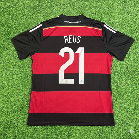 Marco Reus Germany Deutschland 2014 World Cup Brazil Black Red Retro Jersey Trikot Soccer Shirt