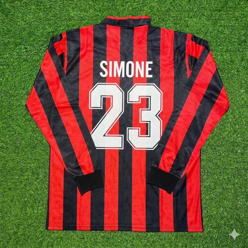 Marco Simone #23 AC Mailand 1989-1990 Retro Langarm-Fußballtrikot
