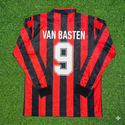 Marco van Basten #9 AC Milan 1989-1990 Retro Long Sleeve Football Jersey