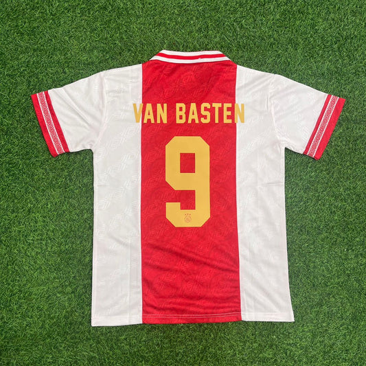 Marco van Basten Ajax Retro Golden Printing Jersey Trikot Soccer Shirt