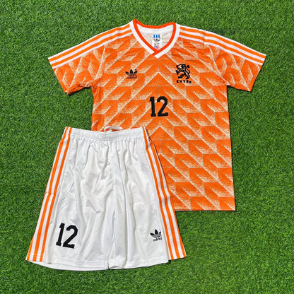 Marco van Basten Netherlands 1988 Kids Home Retro Football Jersey Kit