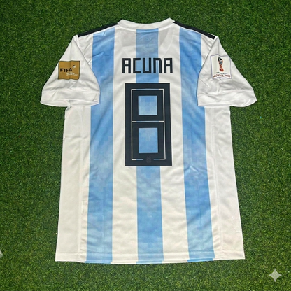 Marcos Acuña Argentina 2018 World Cup Home Retro Jersey