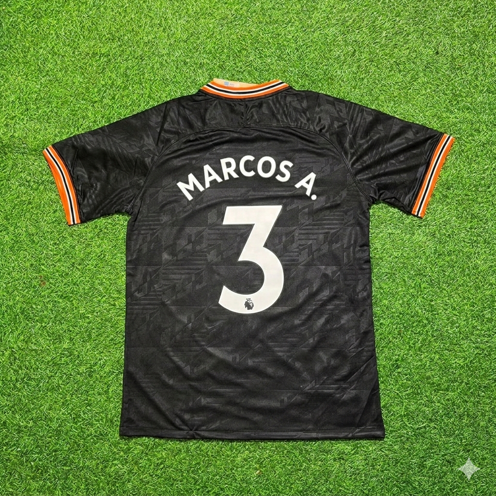 Marcos Alonso 3- Chelsea 2019/2020 Away Black Retro Football Jersey Kit