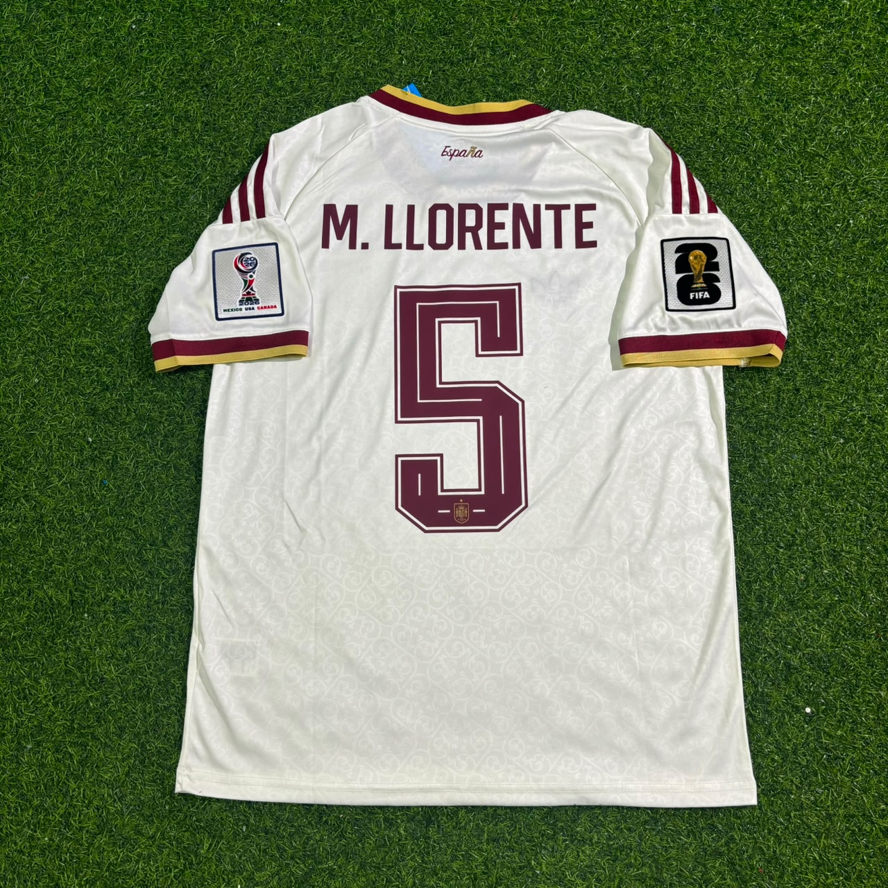 Marcos Llorente #5 Spain 2026 World Cup Beige Away Football Jersey