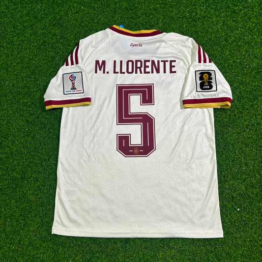 Marcos Llorente #5 Spain 2026 World Cup Beige Away Football Jersey