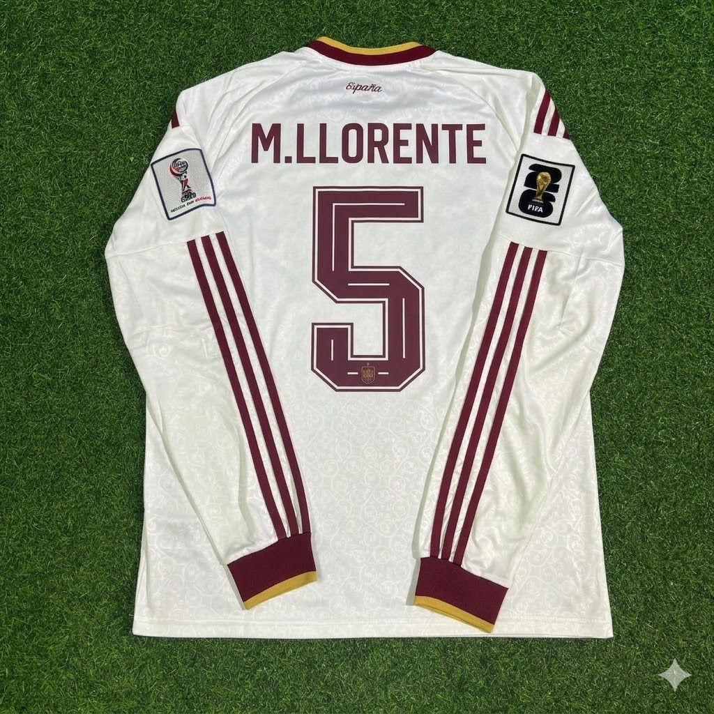 Marcos Llorente #5 Spain 2026 World Cup Away Long Sleeve Jersey Trikot Maillot