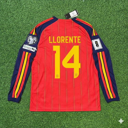 Marcos Llorente Spain 2026 World Cup Home Long Sleeve Jersey Trikot Maillot