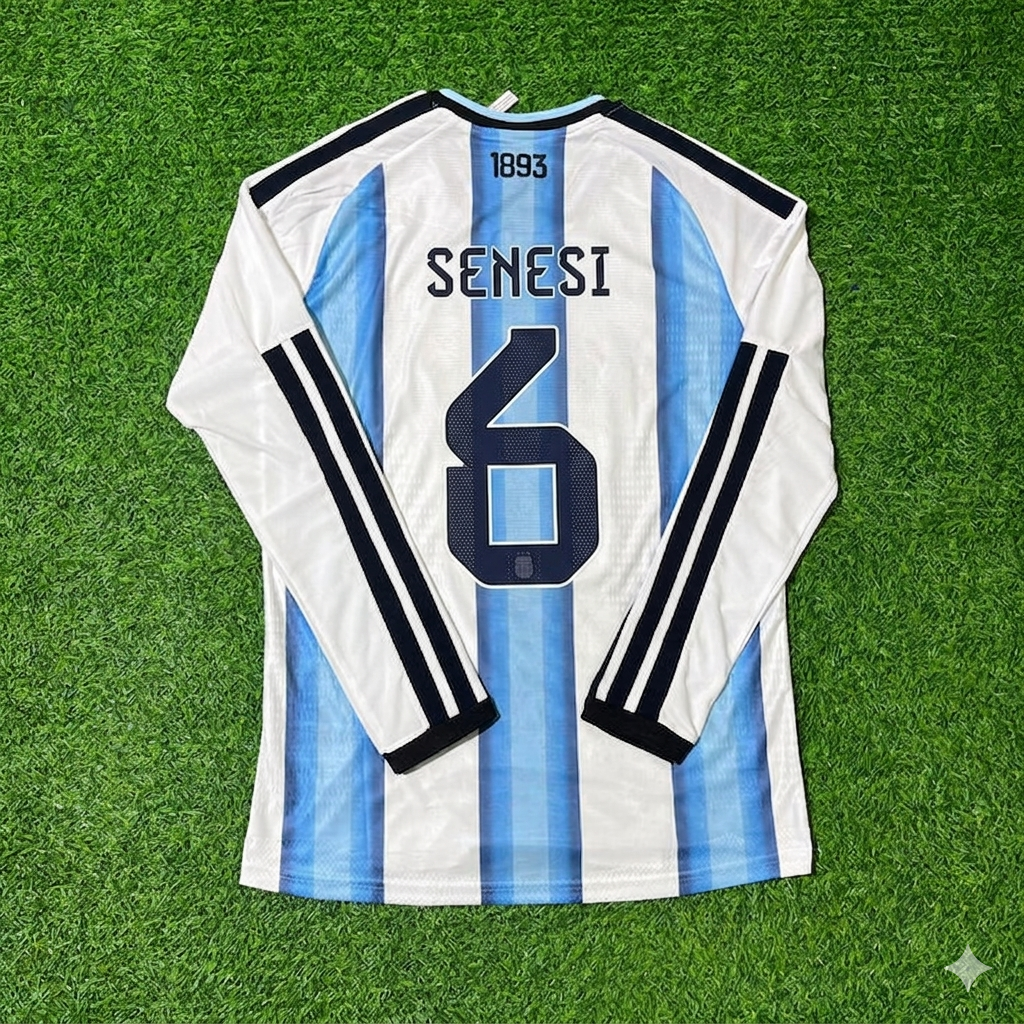 Marcos Senesi #6 Argentina 2026 World Cup Long Sleeve Football Jersey Kit