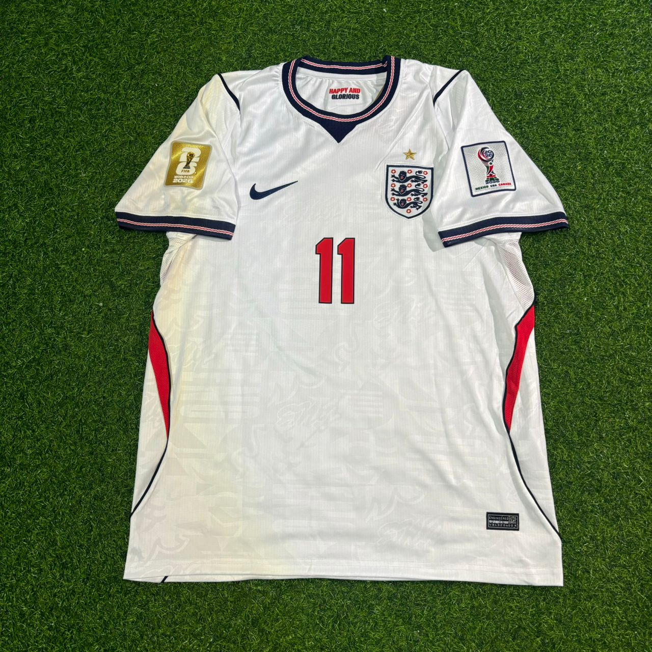 Marcus Rashford #11 England 2026 World Cup Kids White Football Jersey